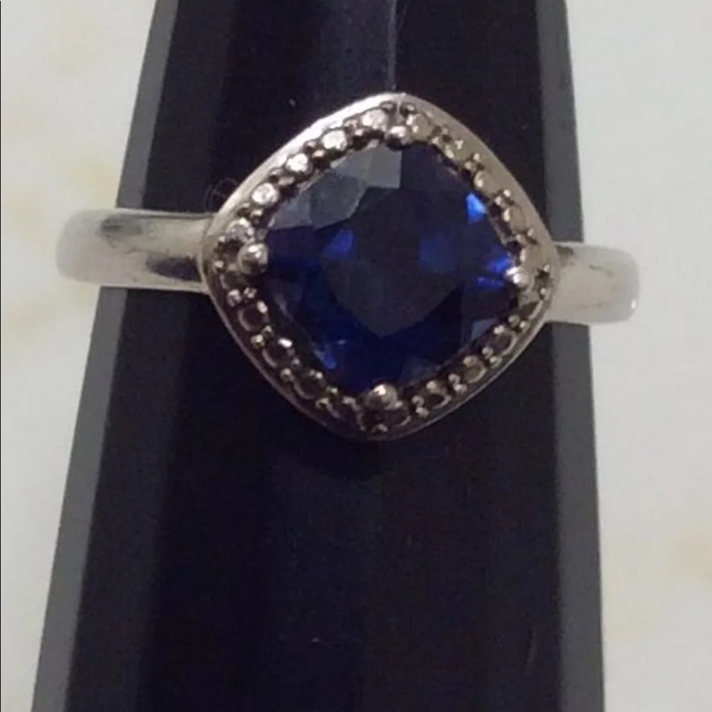 MiADORA Lab Sapphire Sterling Silver Ring 7